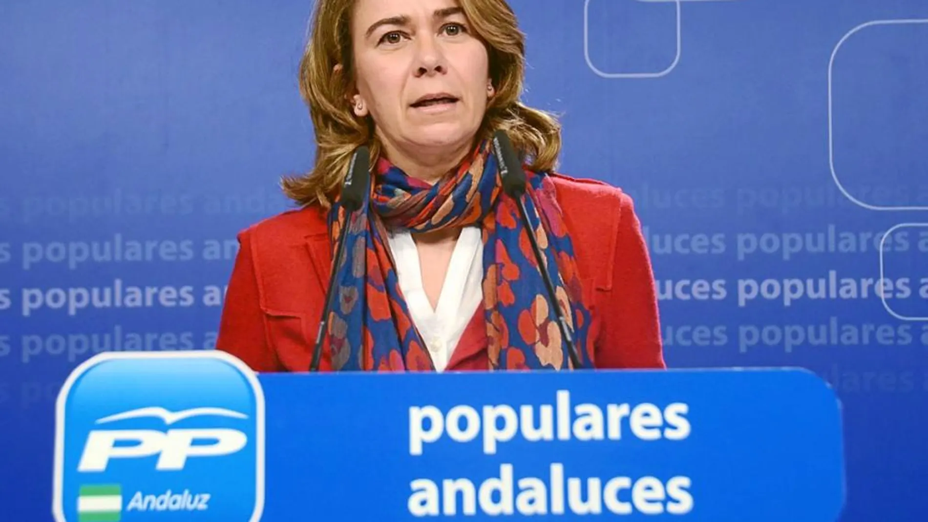 La portavoz de Empleo del PP-A Teresa Ruiz Sillero, ayer, en la sede de su partido