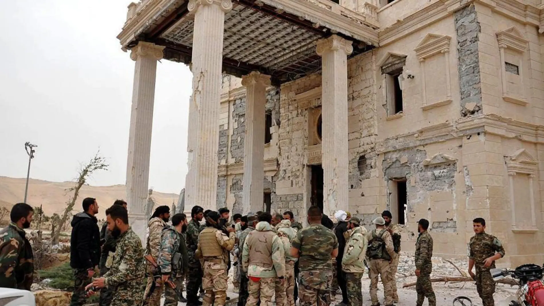 Soldados del Ejército sirio en Palmira