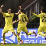 Los jugadores del Villarreal celebran el segundo gol del equipo frente al Deportivo