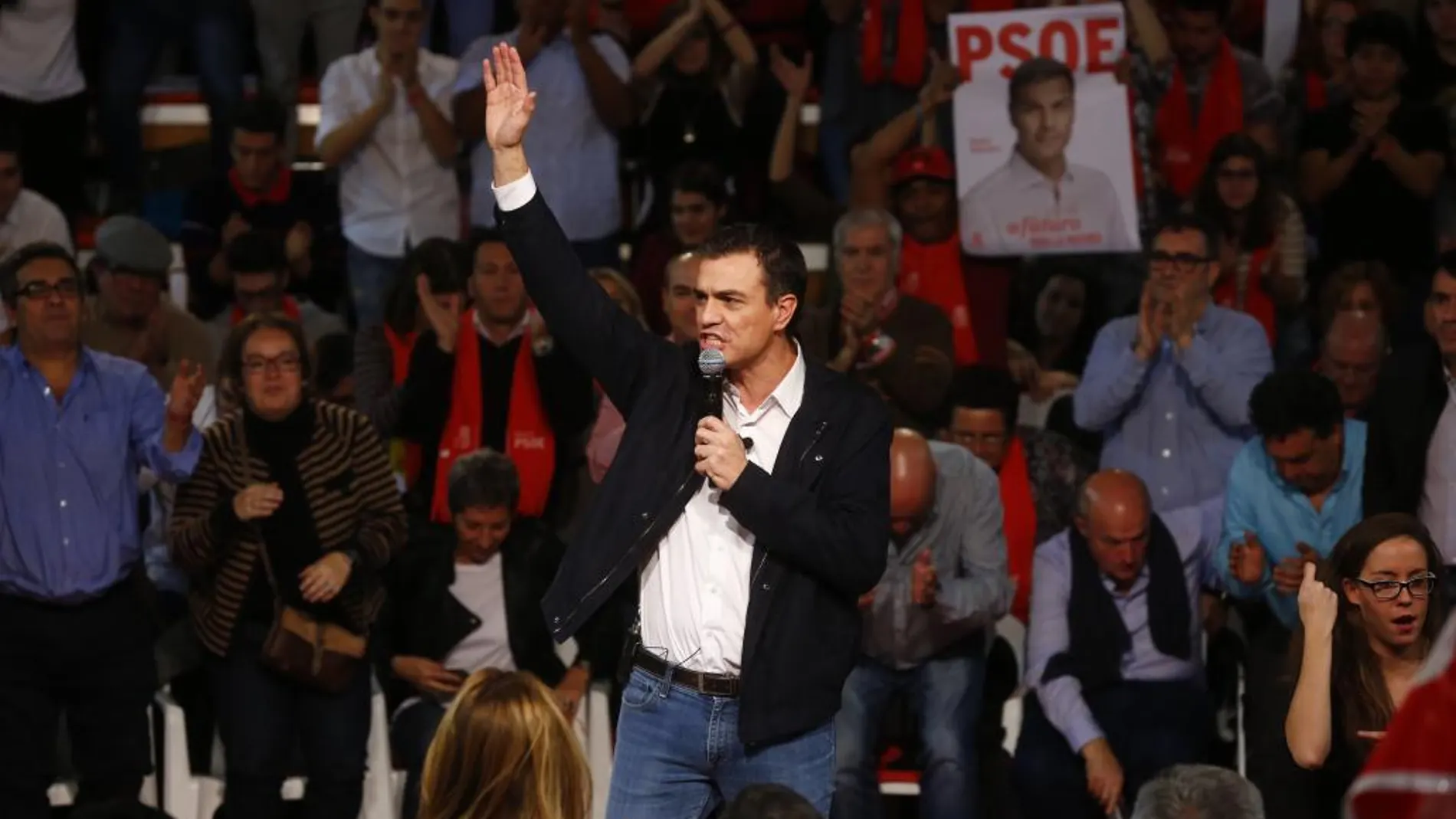 Pedro Sánchez, en el mitin de cierre de campaña del PSOE en Madrid