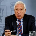 El ministro de Asuntos Exteriores, José Manuel García-Margallo, durante la rueda de prensa posterior a la reunión del Consejo de Ministros.