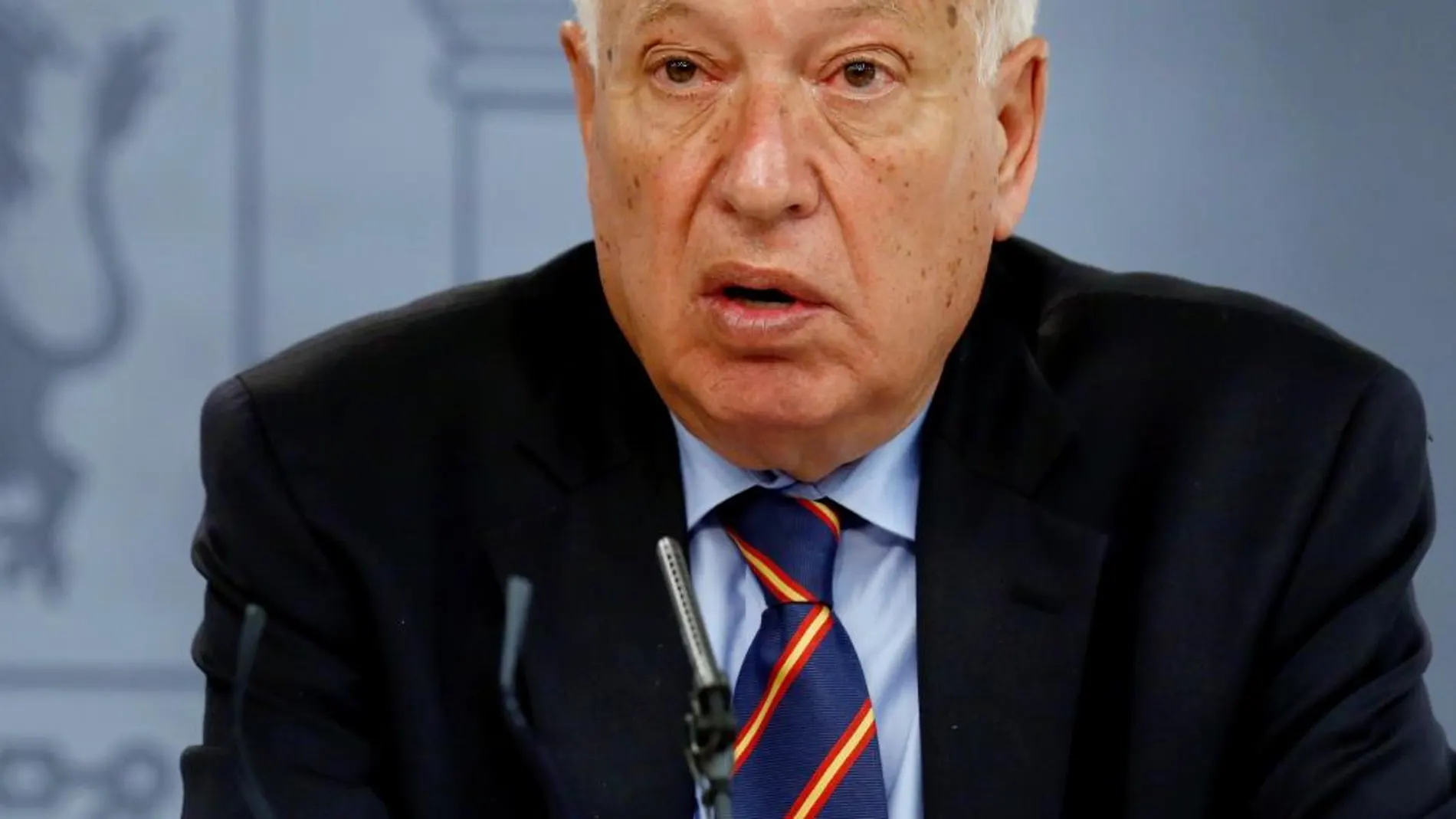 El ministro de Asuntos Exteriores, José Manuel García-Margallo, durante la rueda de prensa posterior a la reunión del Consejo de Ministros.