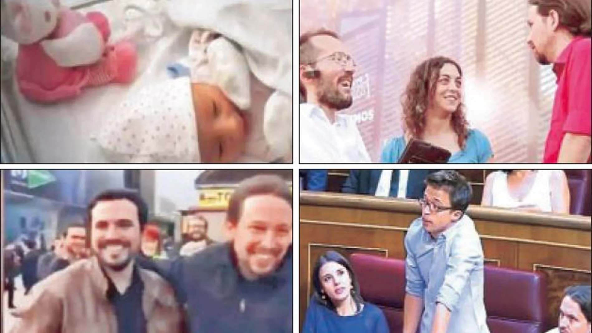 Diversos fotogramas del vídeo con el que Podemos ha querido celebrar su tercer aniversario