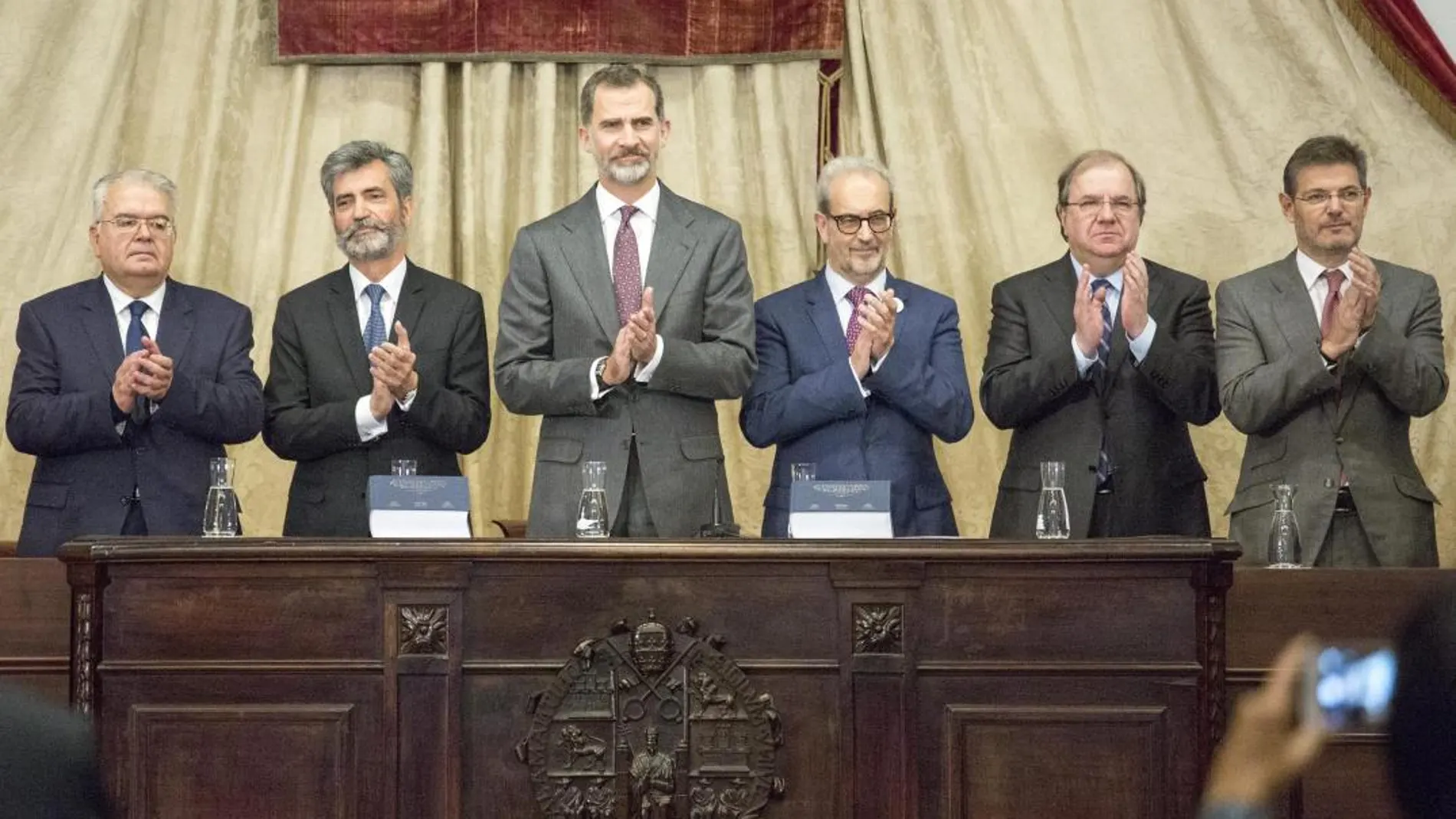 José González Rivas, Carlos Lesmes, Felipe VI, Daniel Hernández Ruipérez, Juan Vicente Herrera y Rafael Catalá
