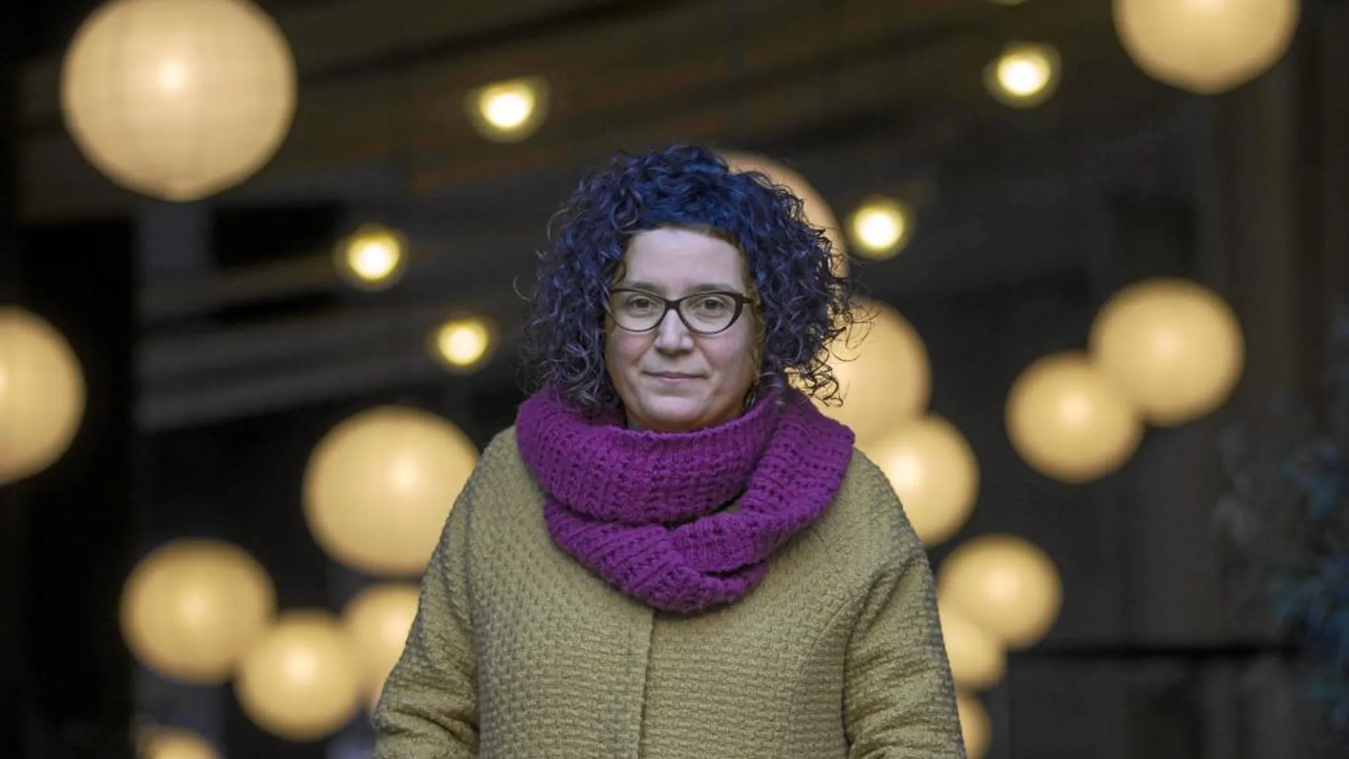 Tina Vallès, ayer, tras anunciarse que es la ganadora del Anagrama de novela en catalán