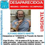 Alfonso Benito Martín, un vecino de Pozuelo de Alarcón de 58 años ha desaparecido