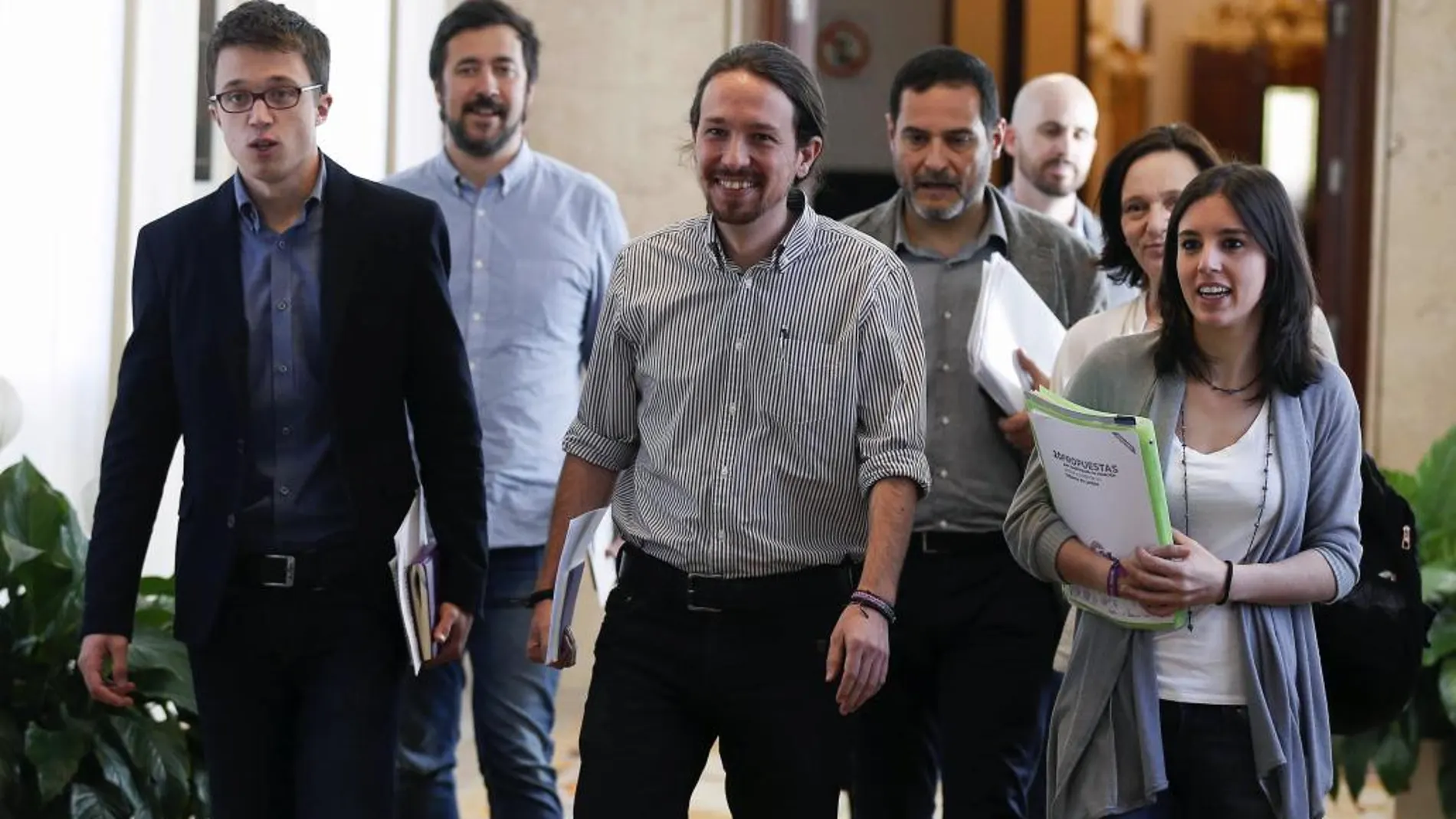El equipo negociador de Podemos.