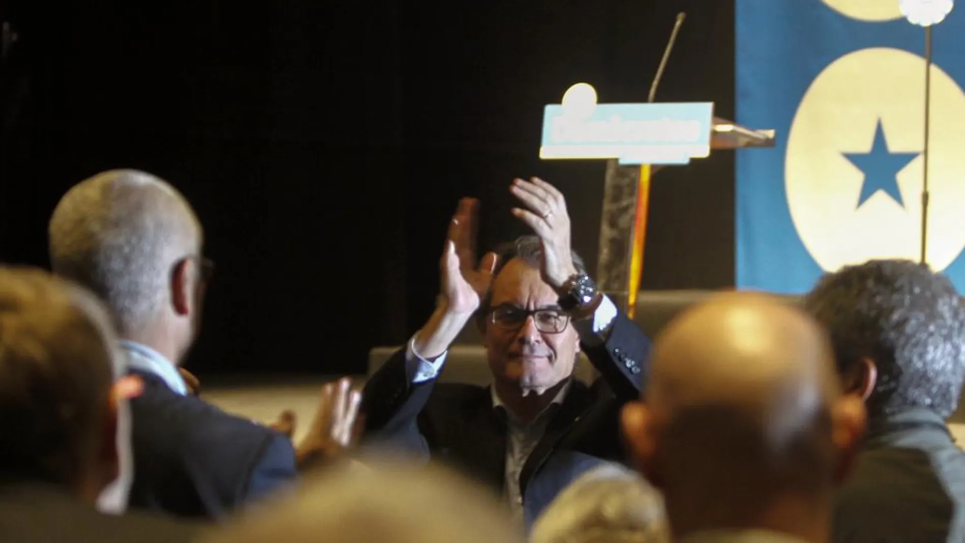El presidente en funciones de la Generalitat, Artur Mas, ayer, durante el congreso de Convergència