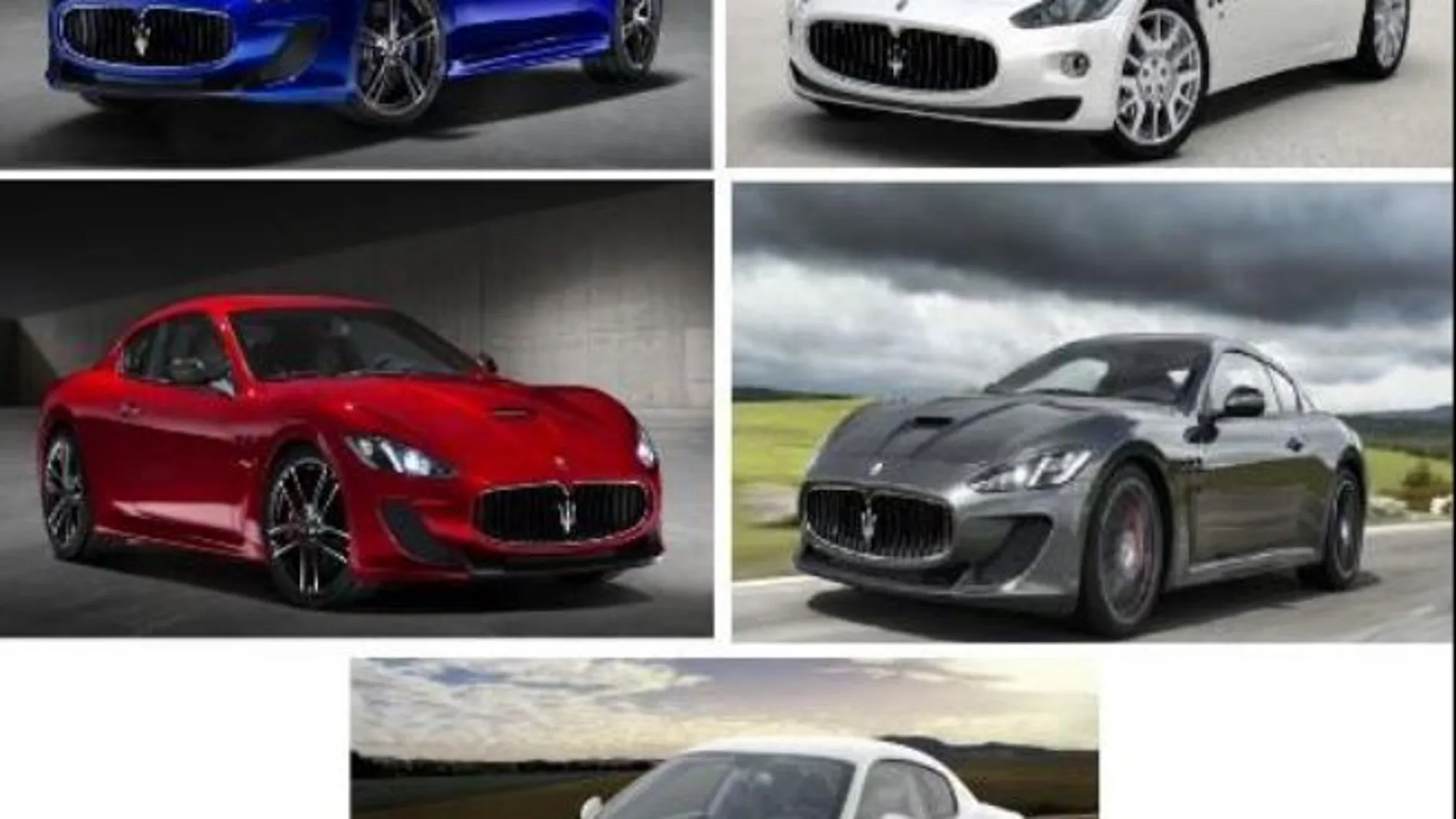 Imagen de varios modelos de Maserati, que pueden incendiarse por un defecto de fabricación