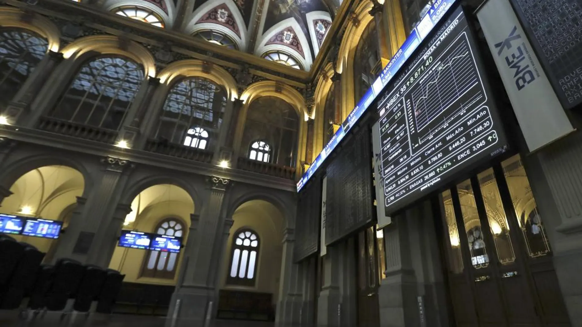 Un panel de la Bolsa española la semana pasada