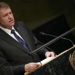 El presidente rumano, Werner Iohannis, durante us intervención esta semana en la Asamblea General de la ONU.