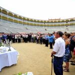 Un momento de la misa funeral en recuerdo del torero Iván Fandiño, que ha tenido lugar esta tarde en la Plaza de Toros de Las Ventas.