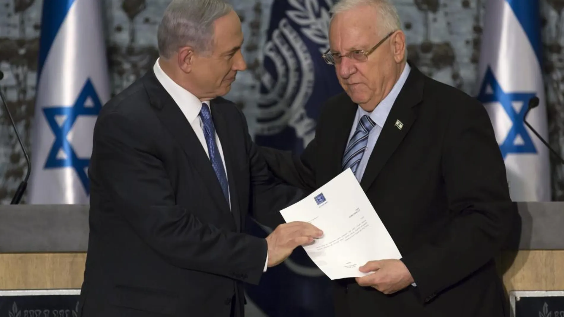 El presidente de Israel, Reuven Rivlin y el primer ministro israelí, Benjamín Netanyahu