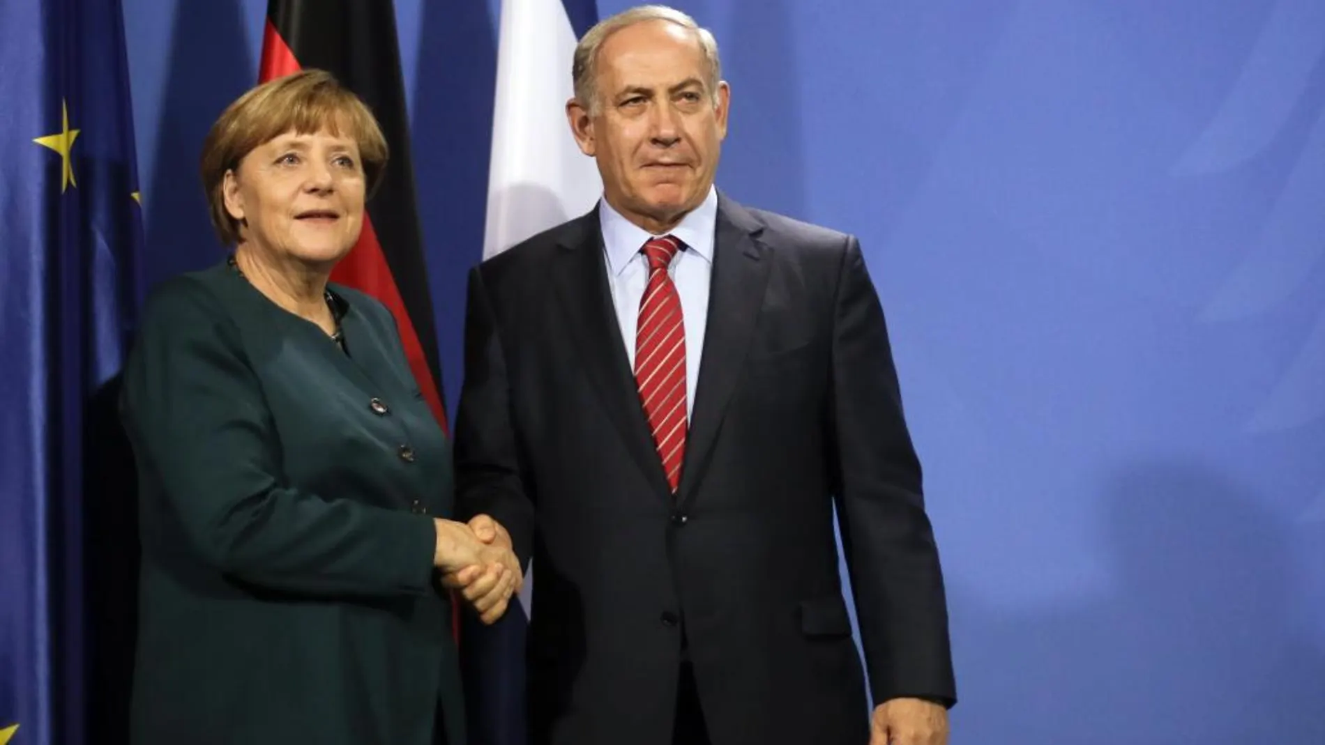 Benjamin Netanyahu y Ángela Merkel en la cancillería de Berlín