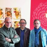Florencio Maíllo, Luis Melero y Miguel Elías, en la inauguración de la exposición