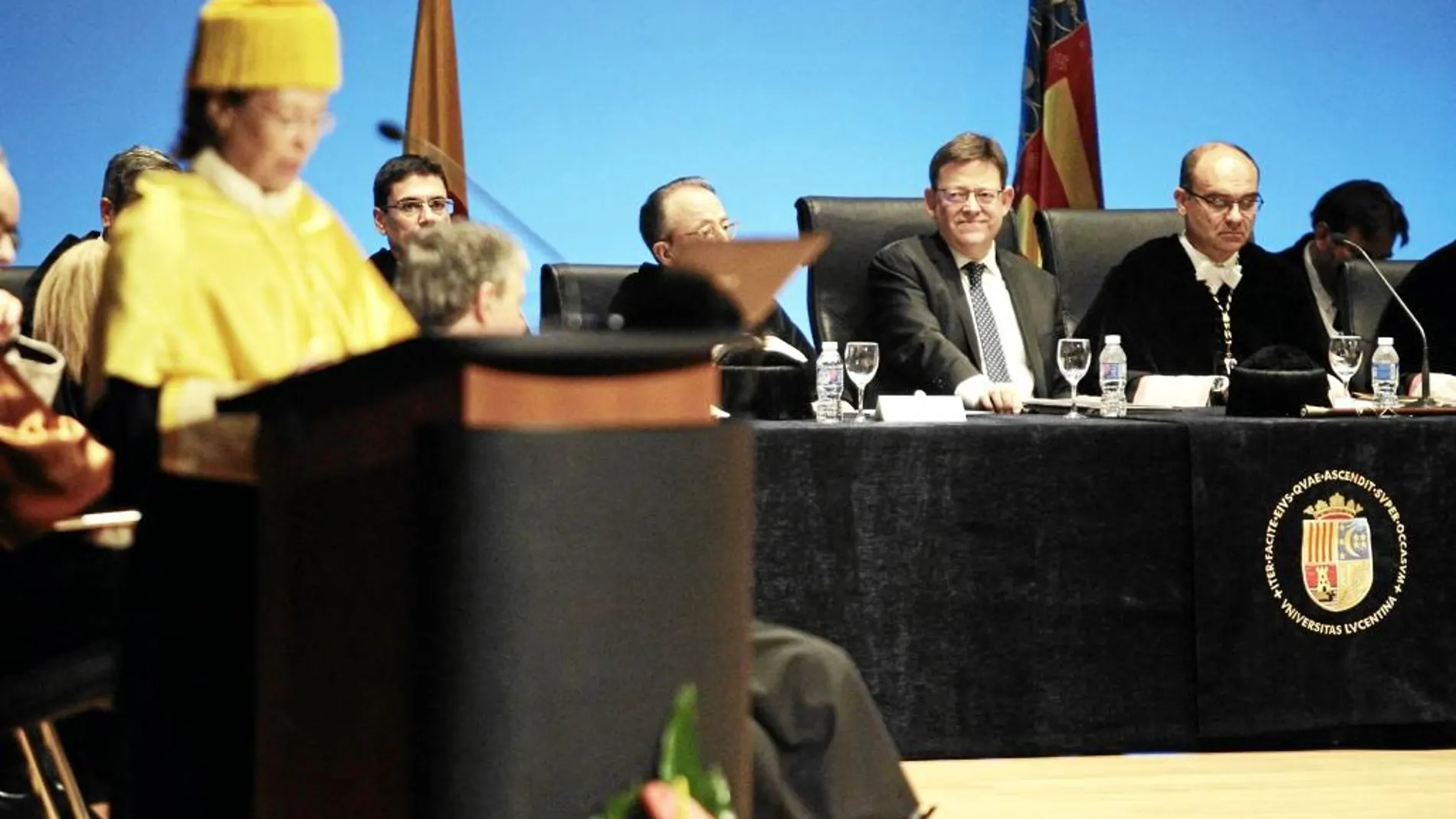 El presidente de la Generalitat, Ximo Puig, en el acto de apertura del curso académico de la Universidad de Alicante