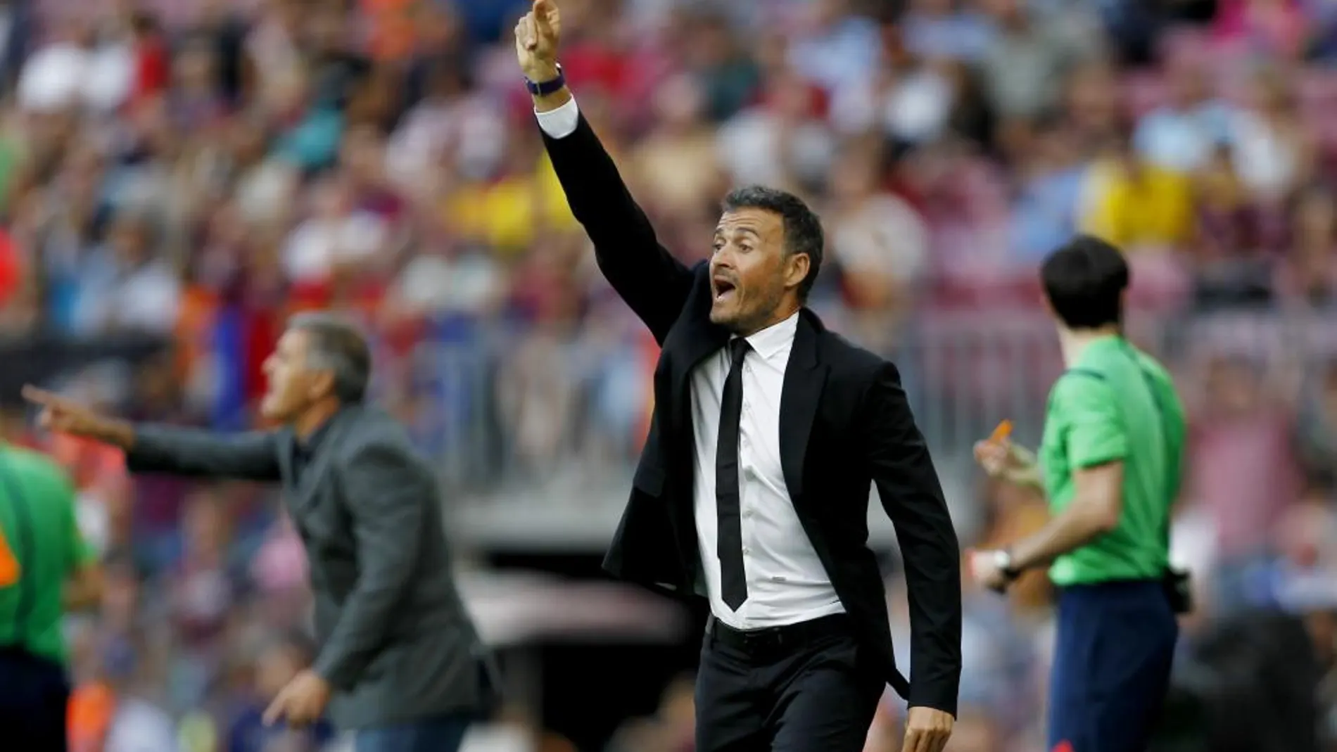 El entrenador del FC Barcelona, Luis Enrique Martínez, durante el partido