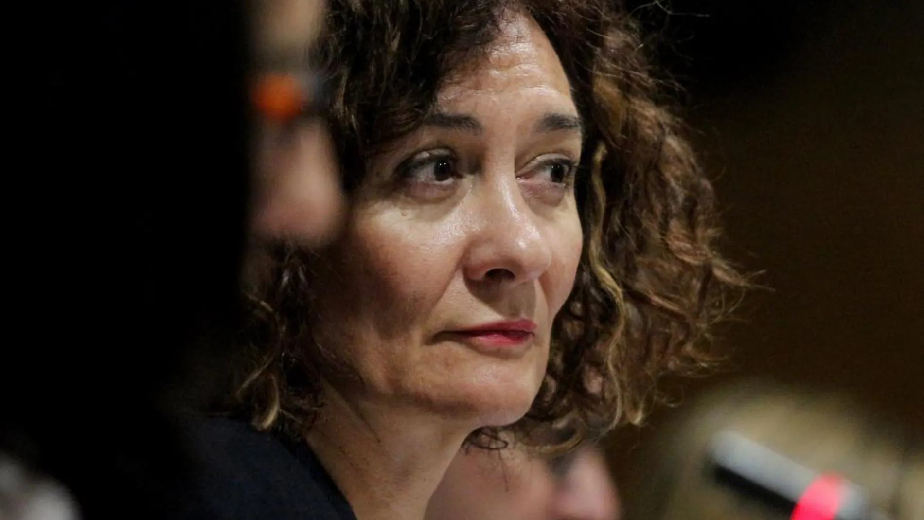La alcaldes Gloria Fernández Merayo, durante el pleno