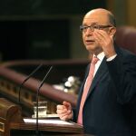 El ministro de Economía, Cristóbal Montoro, durante el Pleno de Presupuestos