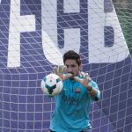 Oier Olazábal durante su paso por el Barça
