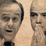 Michel Platini y Gianni Infantino aparecen salpicados por los