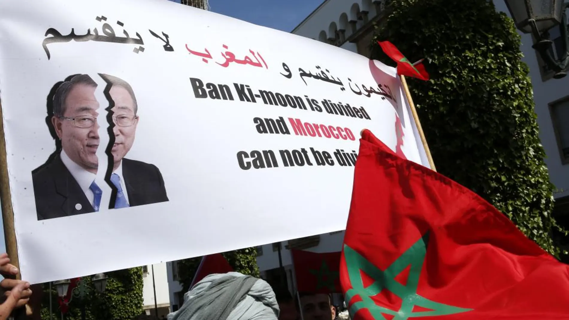 Manifestación de protesta en Marruecos por el reciente viaje de Ban al Sáhara Occidental