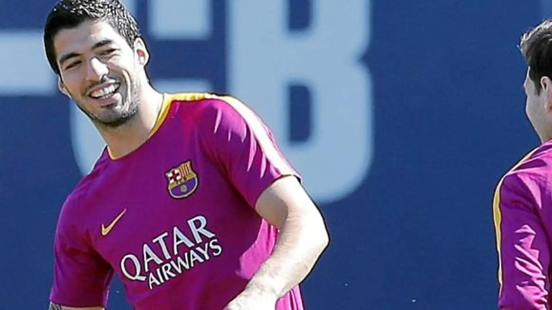 Neymar, Luis Suárez y Messi, sonrientes en el entrenamiento de ayer del Barcelona