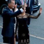 Los Reyes a su llegada a una cena ofrecida en su honor por la Universidad de Georgetown