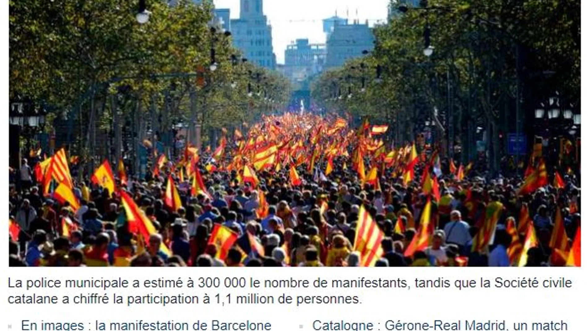 La prensa internacional se hace eco de la masiva manifestación por la unidad de España en Barcelona