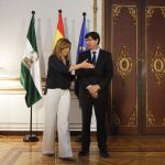 La presidenta de la Junta y Juan Marín, ayer en San Telmo