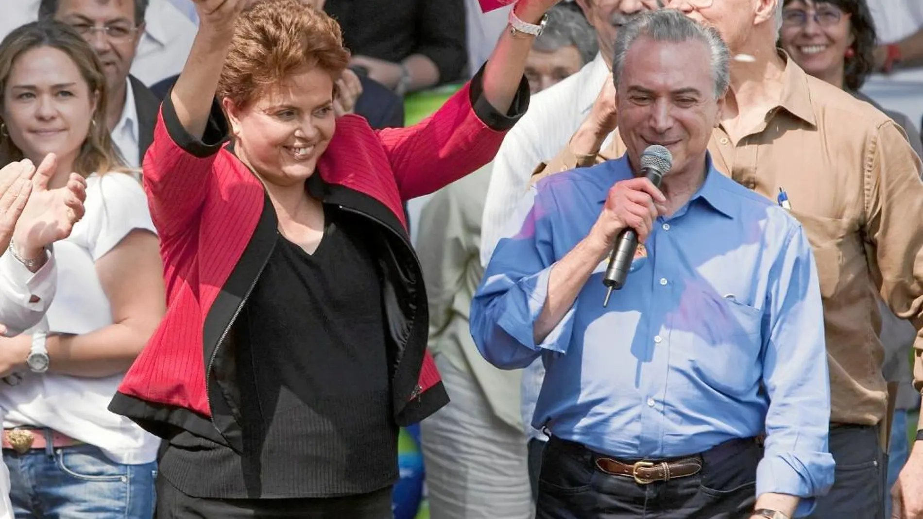 Dilma Rousseff y el actual presidente, Michel Temer, en la campaña de 2014