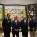 El presidente del Real Patronato del Museo del Prado, José Pedro Pérez-Llorca junto al presidente de RTVE, José Antonio Sánchez