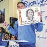 El candidato, Xavier García Albiol, ayer
