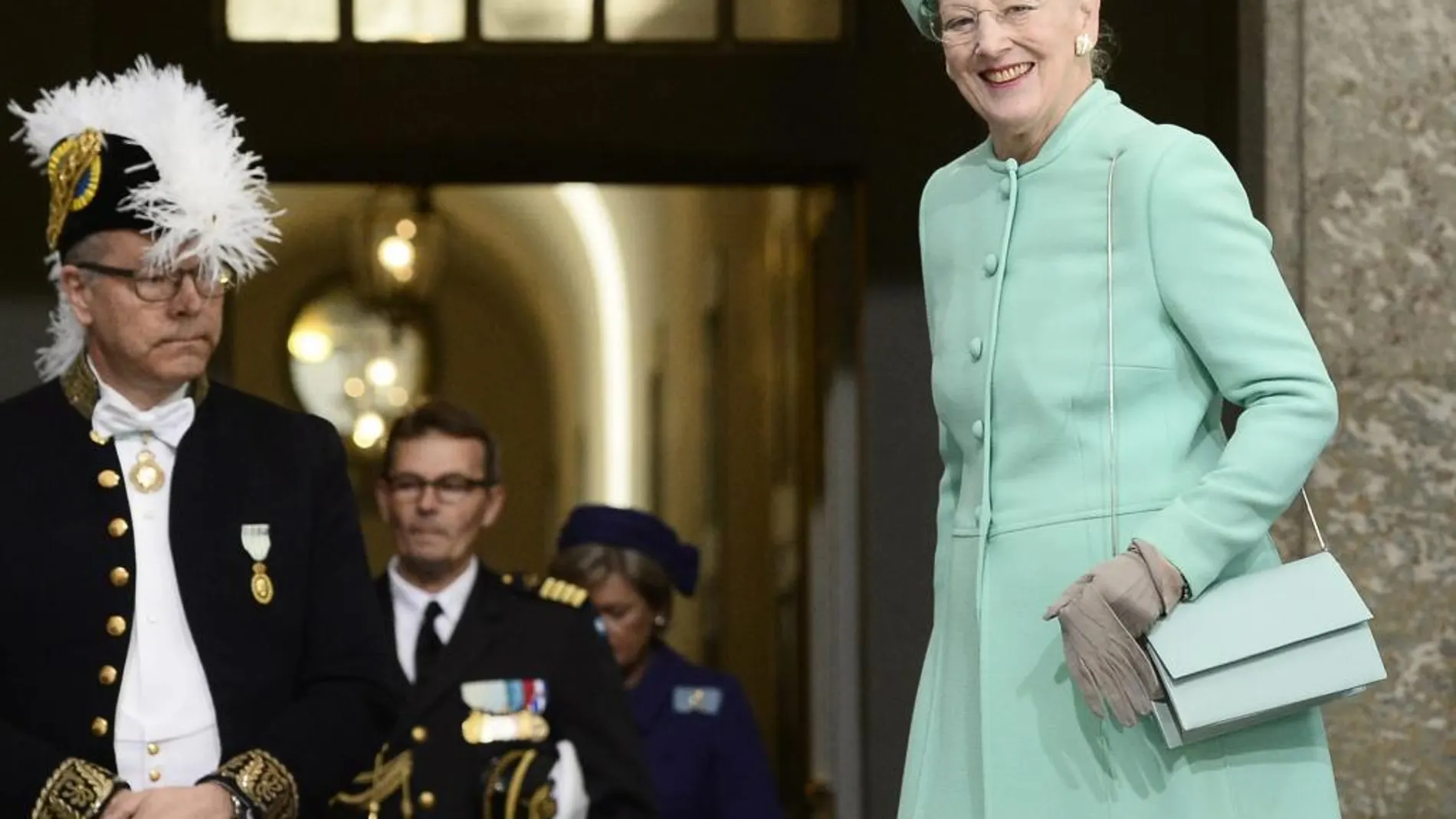 La Reina Margarita II de Dinamarca en el 70º aniversario del Rey Carlos XVI Gustavo de Suecia