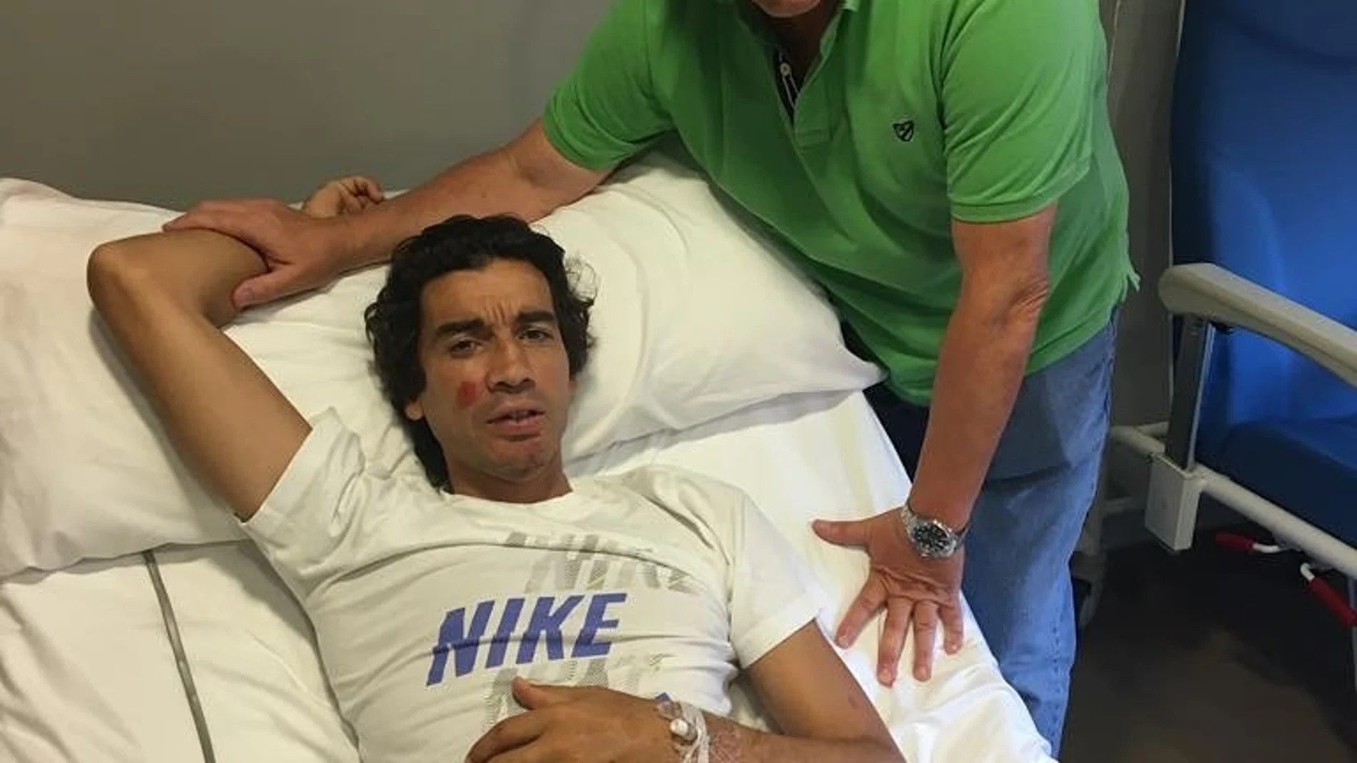 El torero Curro Díaz, en la habitación del hospital donde se encuentra ingresado tras la cornada en Manzanares