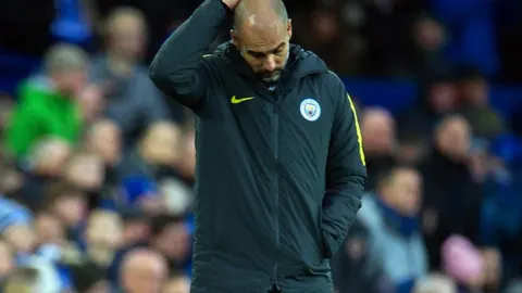 Pep Guardiola durante el partido