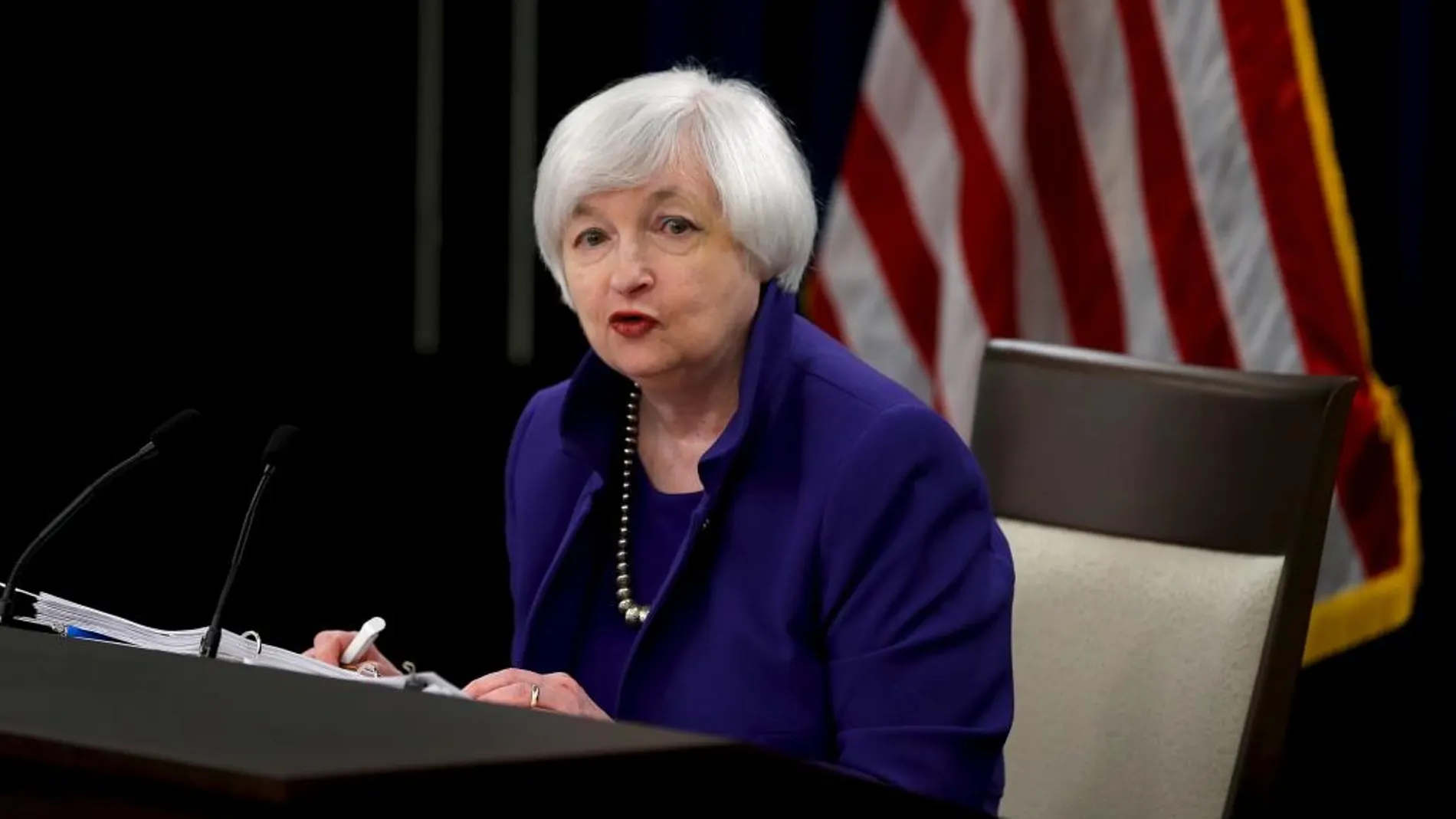 La presidenta de la Reserva Federal (Fed) de EEUU, Janet Yellen