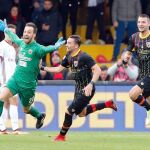 Alberto Brignoli celebra el gol del empate