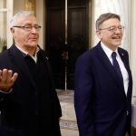 El alcalde de Valencia, Joan Ribó, junto con el presidente de la Generalitat, Ximo Puig, durante su reunión de ayer