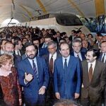 Narcís Serra, Josep Borrel y Manuel Chaves, el día de la inauguración del AVE Madrid-Sevilla