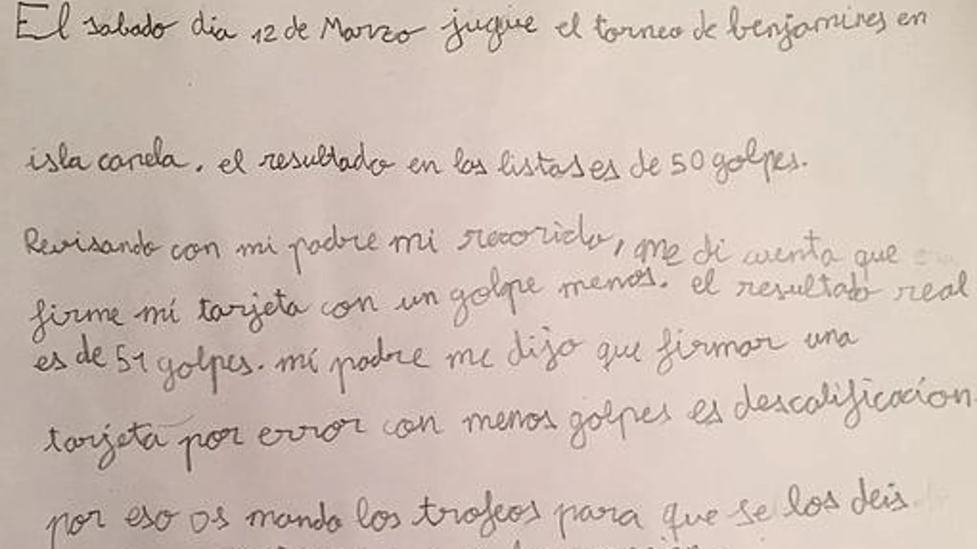La carta enviada por Yago.