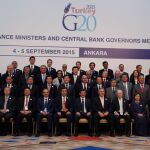 Los ministro de Finanzas del G20 posan en la Cumbre de Ankara.