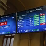 Paneles informativos de la Bolsa de Madrid