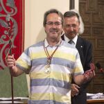El alcalde de Zamora, Francisco Guarido (IU), durante su investidura