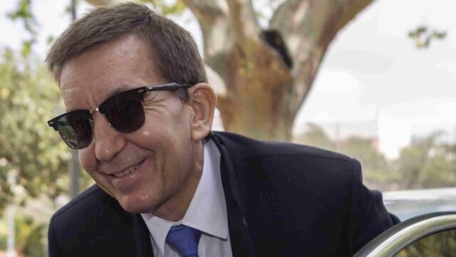 El fiscal jefe Anticorrupción, Manuel Moix, poco antes de la reunión que ha mantenido hoy en Palma de Mallorca con el fiscal jefe de Baleares, Bartolome Barcelo.