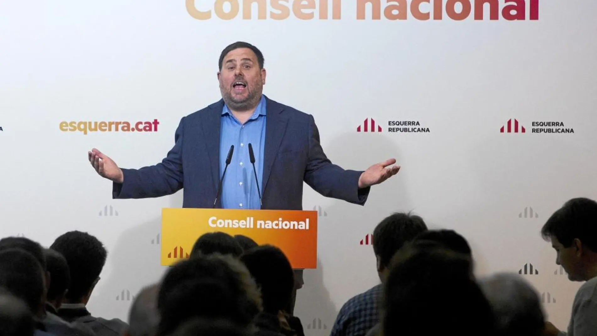 Junqueras, ayer, durante su intervención ante el consejo nacional de Esquerra Republicana.