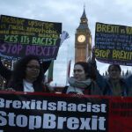 Manifestantes a favor de las enmiendas al proyecto del Brexit