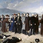 haciendo patria. Antonio Gisbert pintó este «Fusilamiento de Torrijos», que se conserva en El Prado