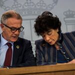 José Guirao e Isabel Celaá, durante la rueda de prensa tras la reunión del Consejo de Ministro