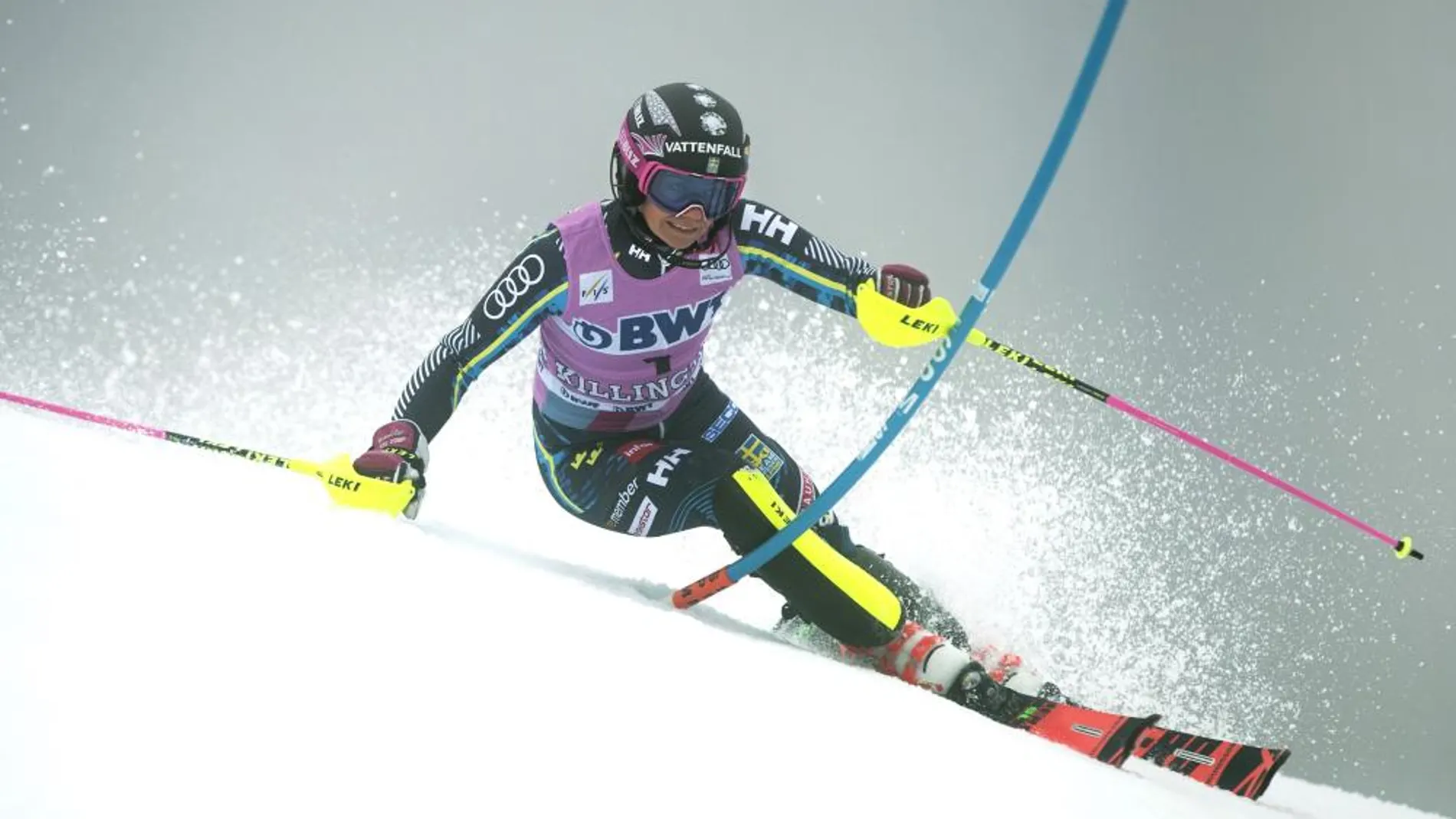 Mikaela Shiffrin durante la prueba de slalom celebrada en Killington (Vermont, EE. UU.)